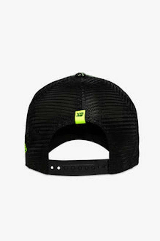 Valentino Rossi Poly AOP Trucker Black Yellow Cap 2024-Fanwear