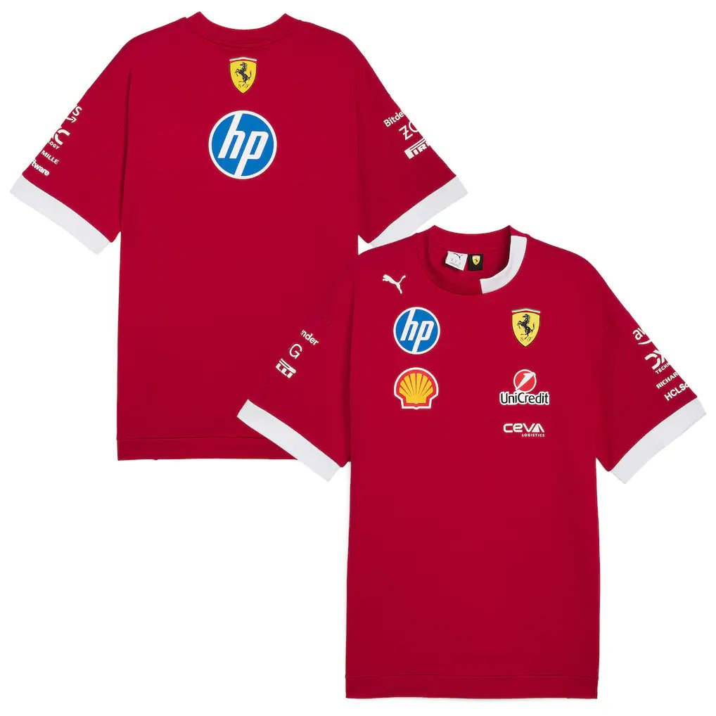 Scuderia Ferrari Men's Driver T-Shirt Oversized Dark Cherry 2025-RP Teamwear