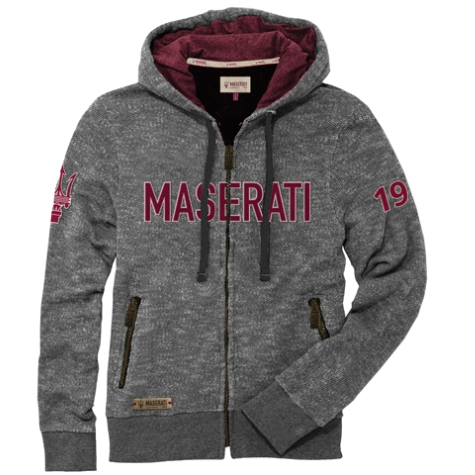 Maserati Men's Knitted Sweatshirt With Hood Grey