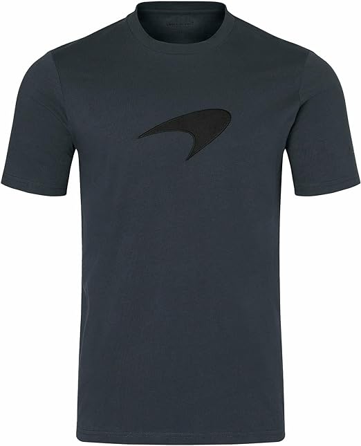 Mclaren Men's Team Core Essentials Black Broided Logo T-Shirt Phantom 2023-Fanwear
