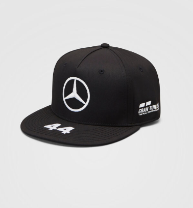 Mercedes-AMG Petronas Motorsport Men's Lewis Hamilton Driver Flat Brim 44 White Cap 2019-RP Teamwear