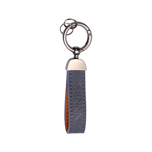 Ayrton Senna Leather Navy Keyring 2025