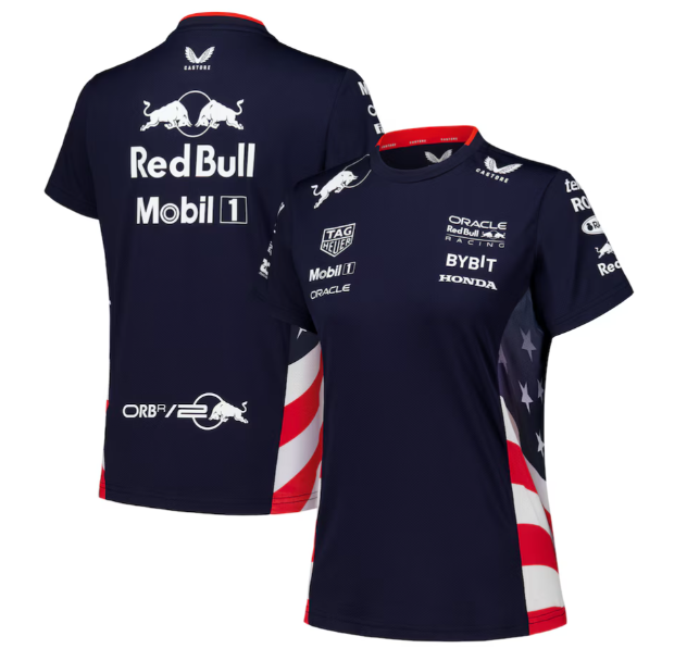 Red Bull Racing Women's Special Edition America Race Team T-Shirt Night Sky 2024-RP Teamwear