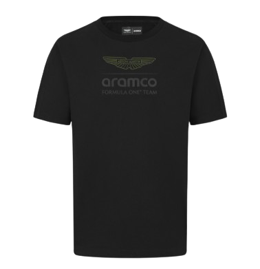 Aston Martin F1 Logo Stealth T-Shirt Black 2024-Fanwear