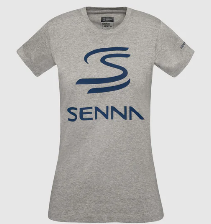 Ayrton Senna Women's Legacy Logo T-Shirt Grey 2025