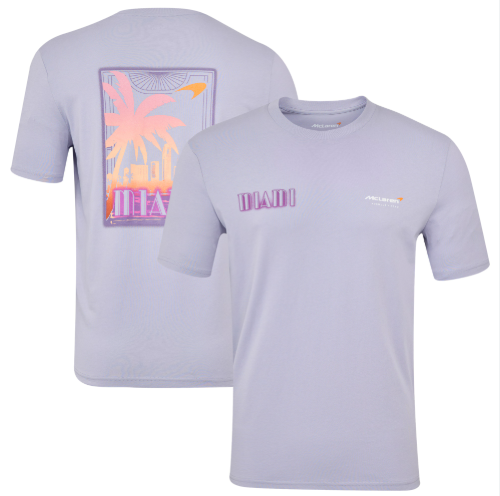Mclaren Men's Special Edition Miami Race Relaxed Fit Graphic Purple T-Shirt 2025-Fanwear