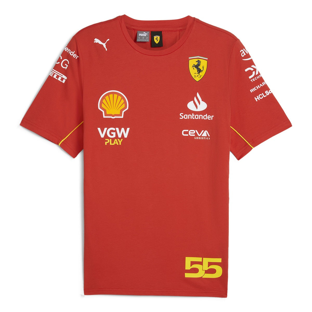 Scuderia Ferrari Men's Carlos Sainz T-Shirt Burnt Red 2024-RP Teamwear