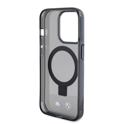 BMW iPhone 15 Pro MagSafe Hard Case - IML Ring Stand - Black