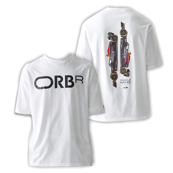 Red Bull Racing Car Grpcih Oversized T-Shirt White 2025-Fanwear