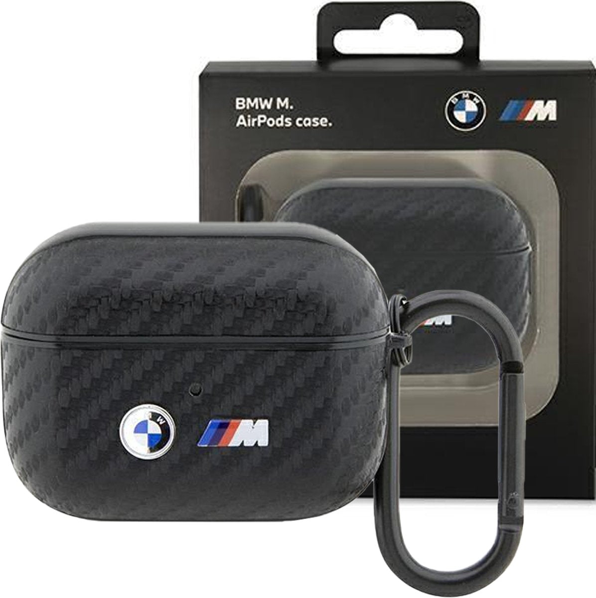 BMW M AirPods Pro Case - PU Carbon with Double Metal Logo - Black