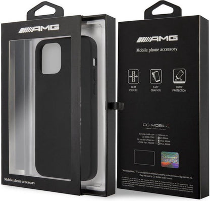 AMG iPhone 12 / iPhone 12 Pro Silicone Case - Black with Large White Logo