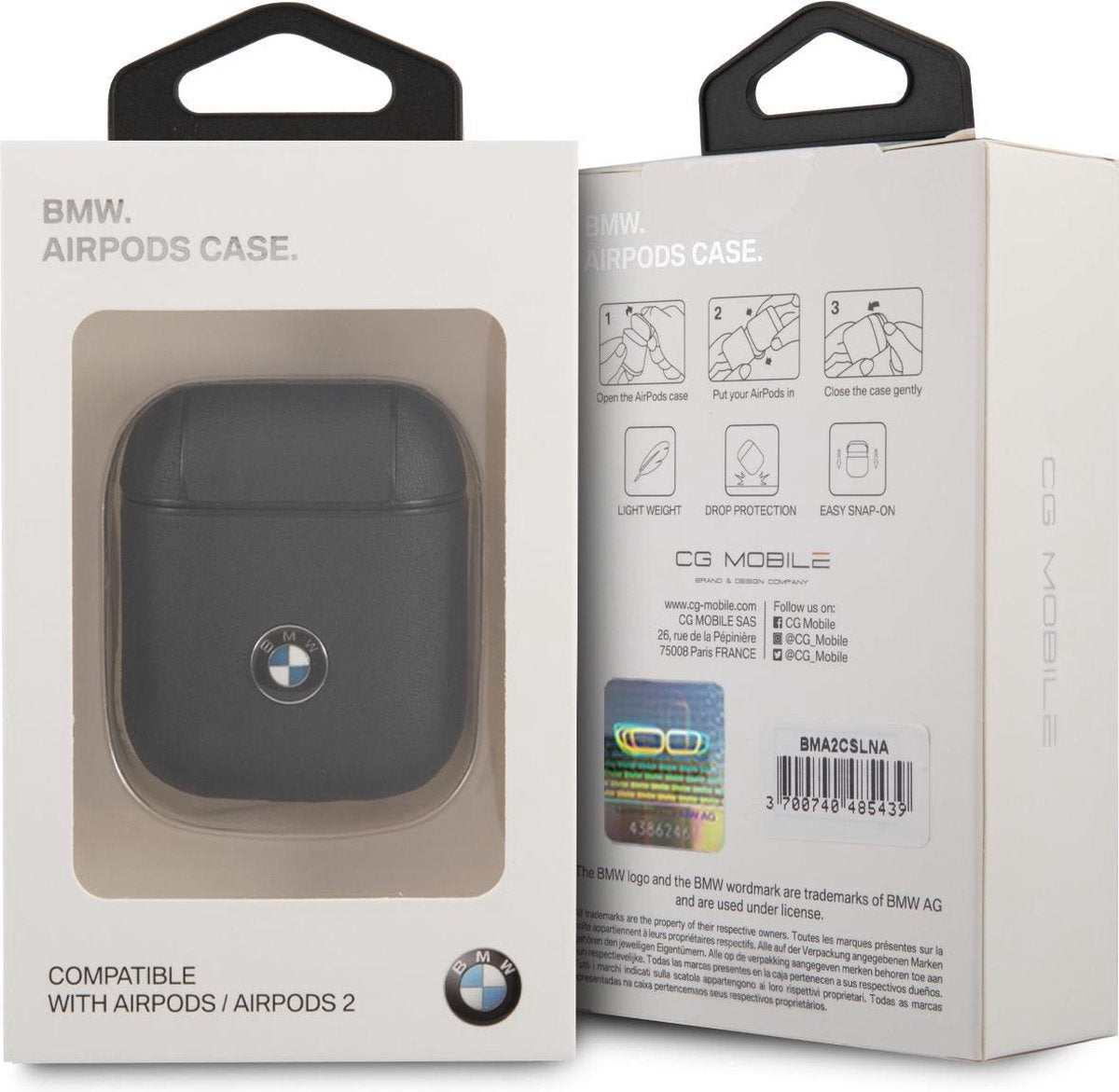 BMW AirPods 1/2 Leather Case - Navy