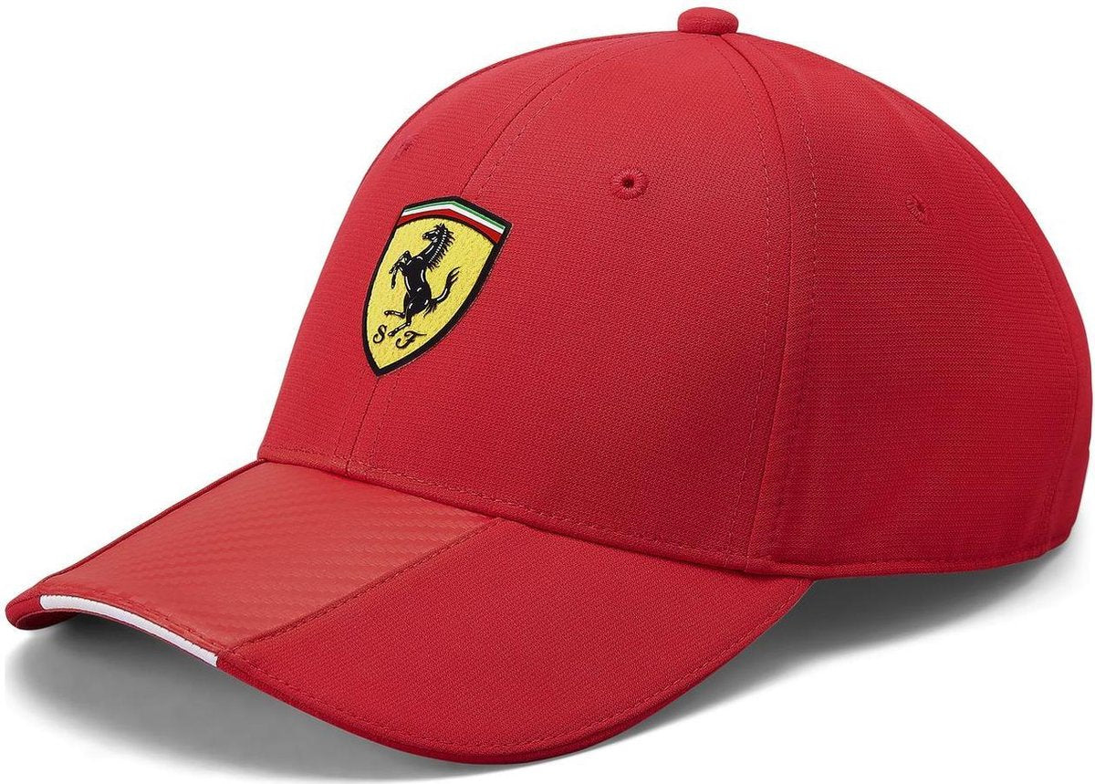 Scuderia Ferrari Scudetto Carbon Strip Baseball Cap Red-Fanwear