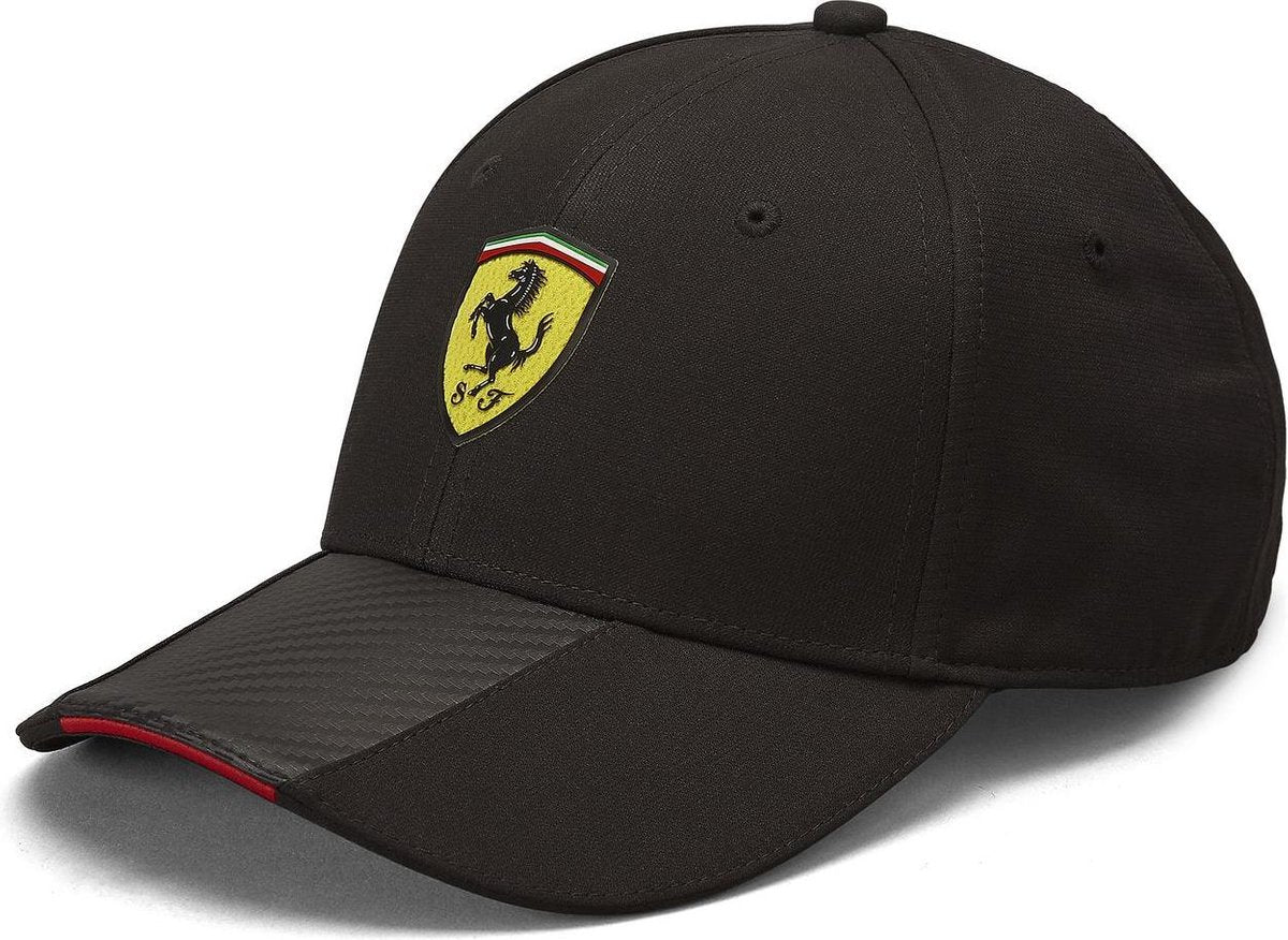 Scuderia Ferrari Scudetto Carbon Strip Baseball Cap Black-Fanwear