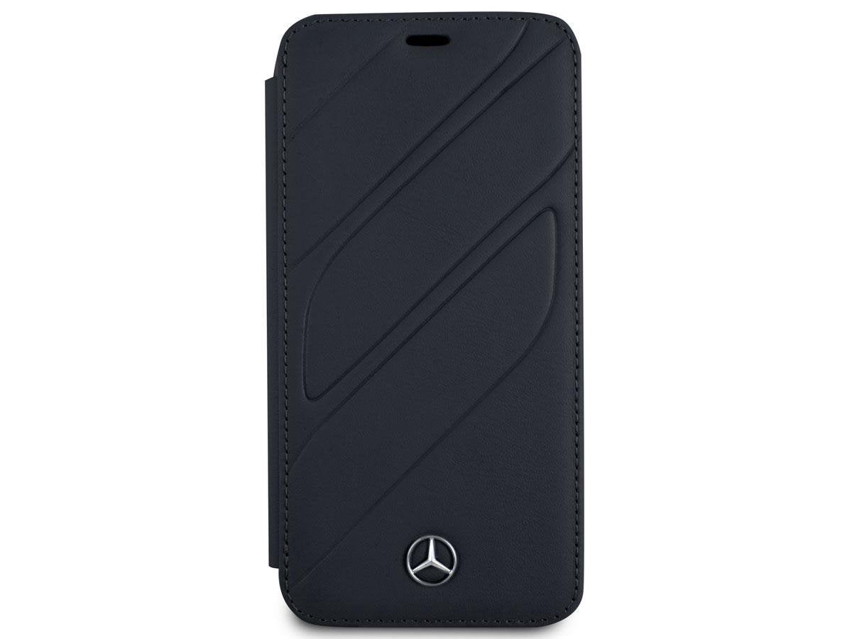 Mercedes iPhone X Booktype Case - New Organic I Genuine Leather - Navy