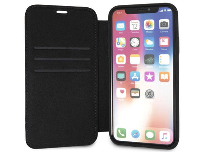 Mercedes iPhone X Booktype Case - New Organic I Genuine Leather - Navy