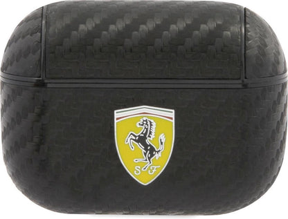 Ferrari AirPods Pro Case - PC PU Carbon with Yellow Logo - Black