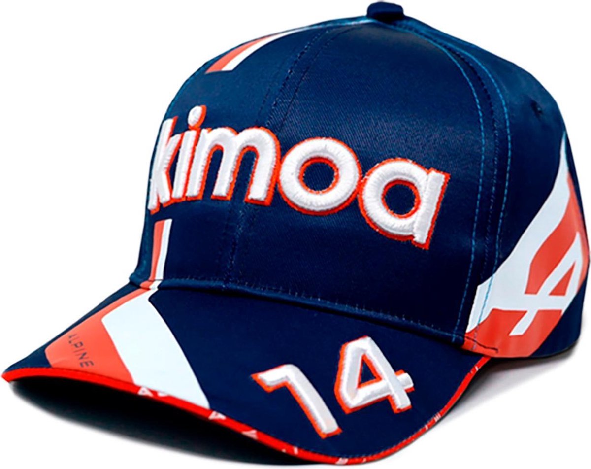 Alpine Racing Men's Kimoa Fernando Alonso Flat Brim Cap Dark Blue-RP Teamwear
