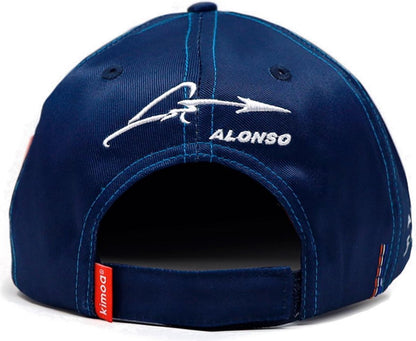 Alpine Racing Men's Kimoa Fernando Alonso Flat Brim Cap Dark Blue-RP Teamwear