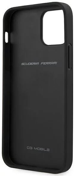 Ferrari iPhone 12 / 12 Pro Case - Black with Red Stripe