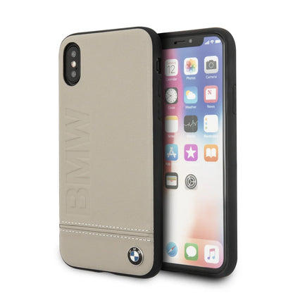 BMW iPhone X Hard Case - Signature Logo Imprint - Taupe