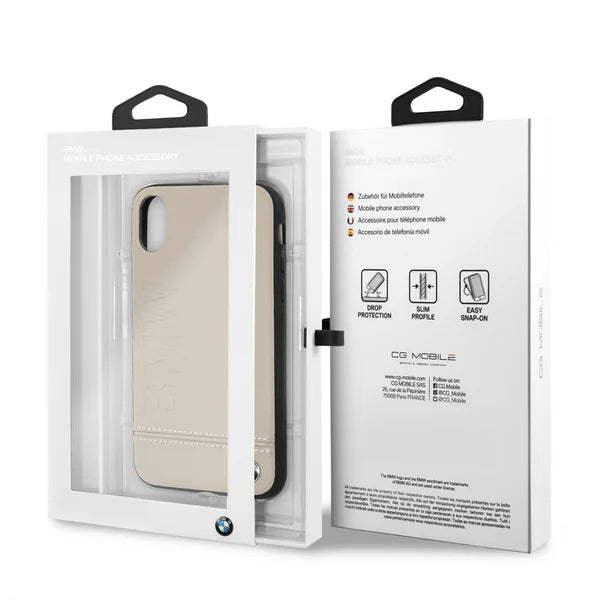 BMW iPhone X Hard Case - Signature Logo Imprint - Taupe