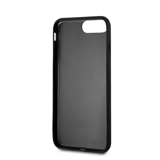 BMW M iPhone 8 Plus Hard Case - Carbon PU with Red Stripe - Navy