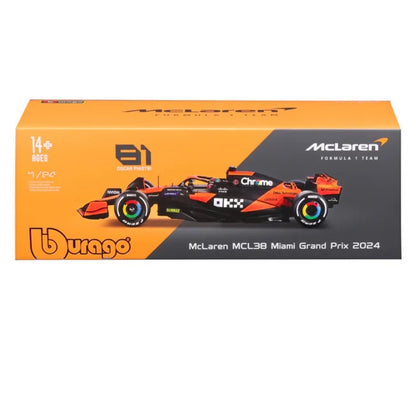 1:24 Scale Model | Mclaren Race Mcl38 Piastri With Helmet Car