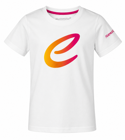 Formula E Kids Logo Gardient T-shirt White E Red 2025-Fanwear
