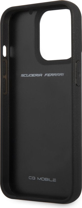 Ferrari iPhone 13 Pro Max Hard Case - Carbon with Metal Logo - Black