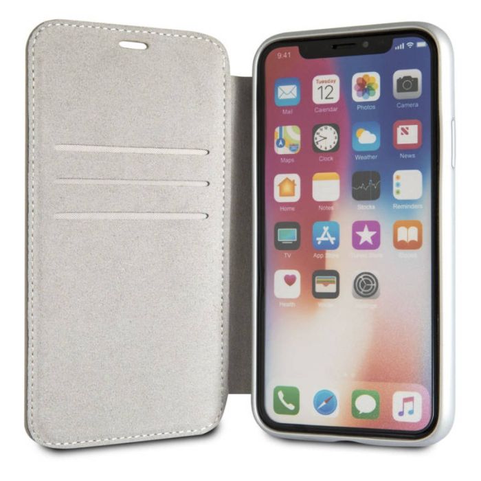 Mercedes iPhone X Booktype Case - New Bow I Genuine Leather - Red