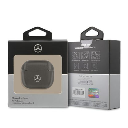 Mercedes-Benz AirPods 3 Case - Leather with Metal Logo - Black