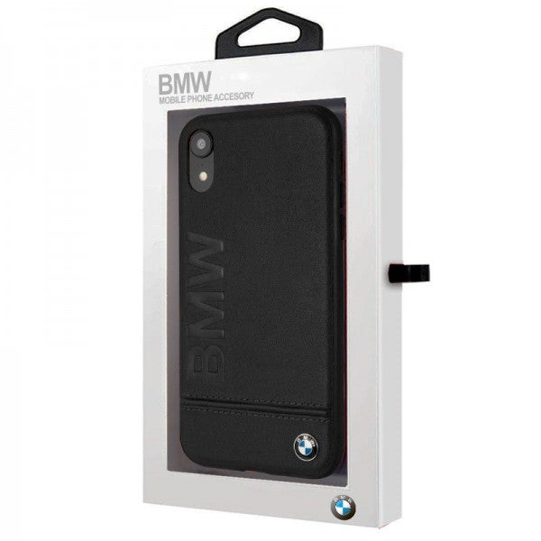 BMW iPhone XR Hard Case - Leather - Black
