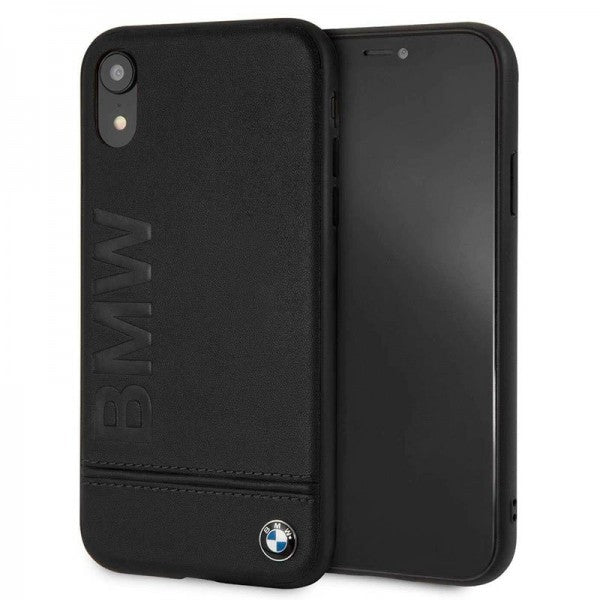 BMW iPhone XR Hard Case - Leather - Black
