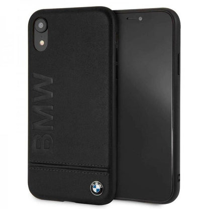 BMW iPhone XR Hard Case - Leather - Black