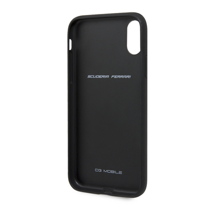 Ferrari iPhone X / XS Hard Case - Carbon Leather - Black