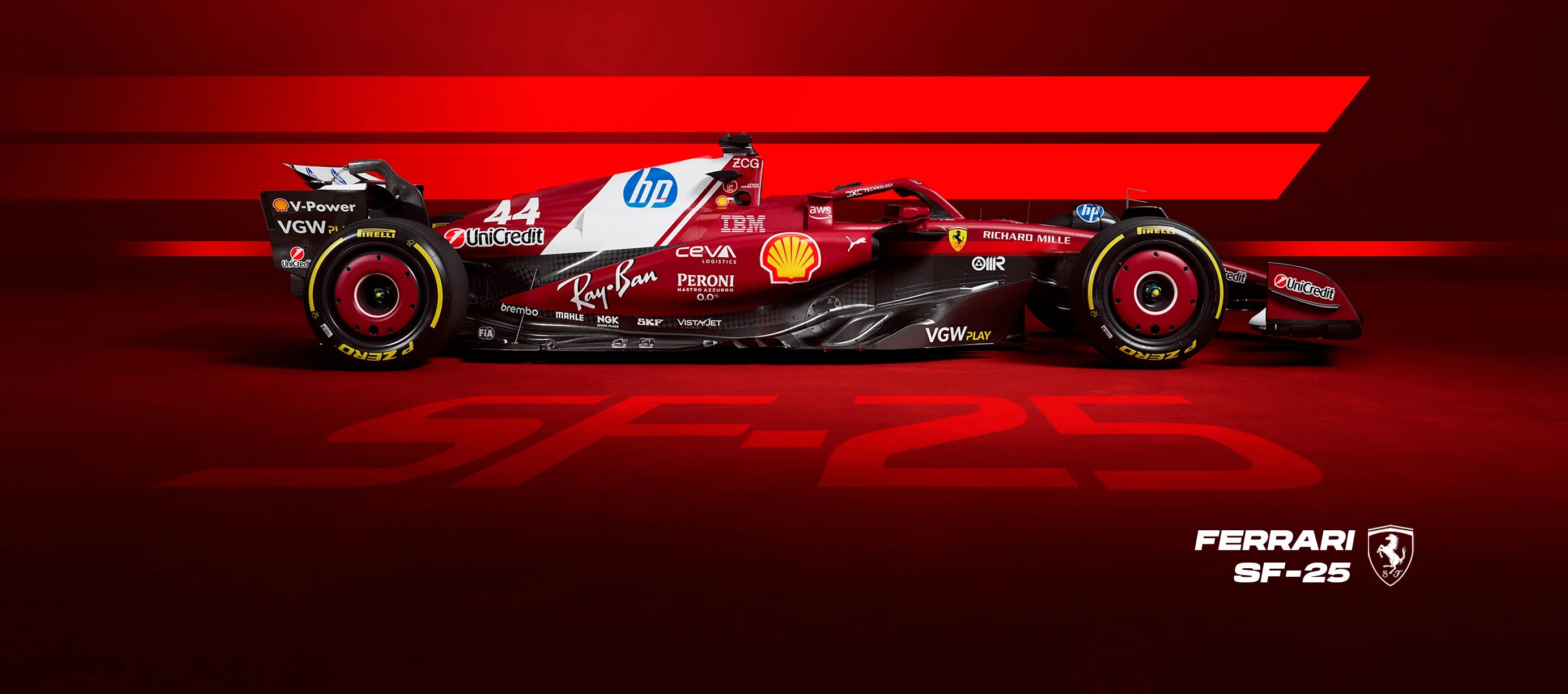 Ferrari SF-25 Formula 1 race car with Scuderia Ferrari red livery