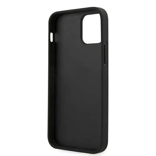 Ferrari iPhone 13 Pro Max Hard Case - PU Carbon with Central Stripe - Black