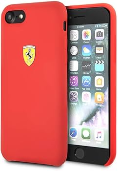 Ferrari iPhone 8 Plus Silicone Case - SF Shield Logo - Red