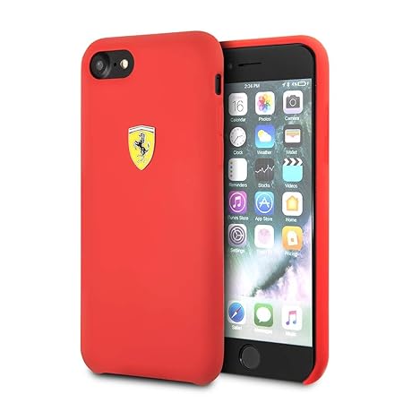 Ferrari iPhone 8 Silicone Case - SF Shield Logo - Red