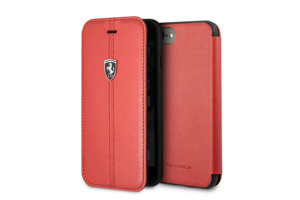 Ferrari iPhone 8 Hard Case - Genuine Leather Urban - Red