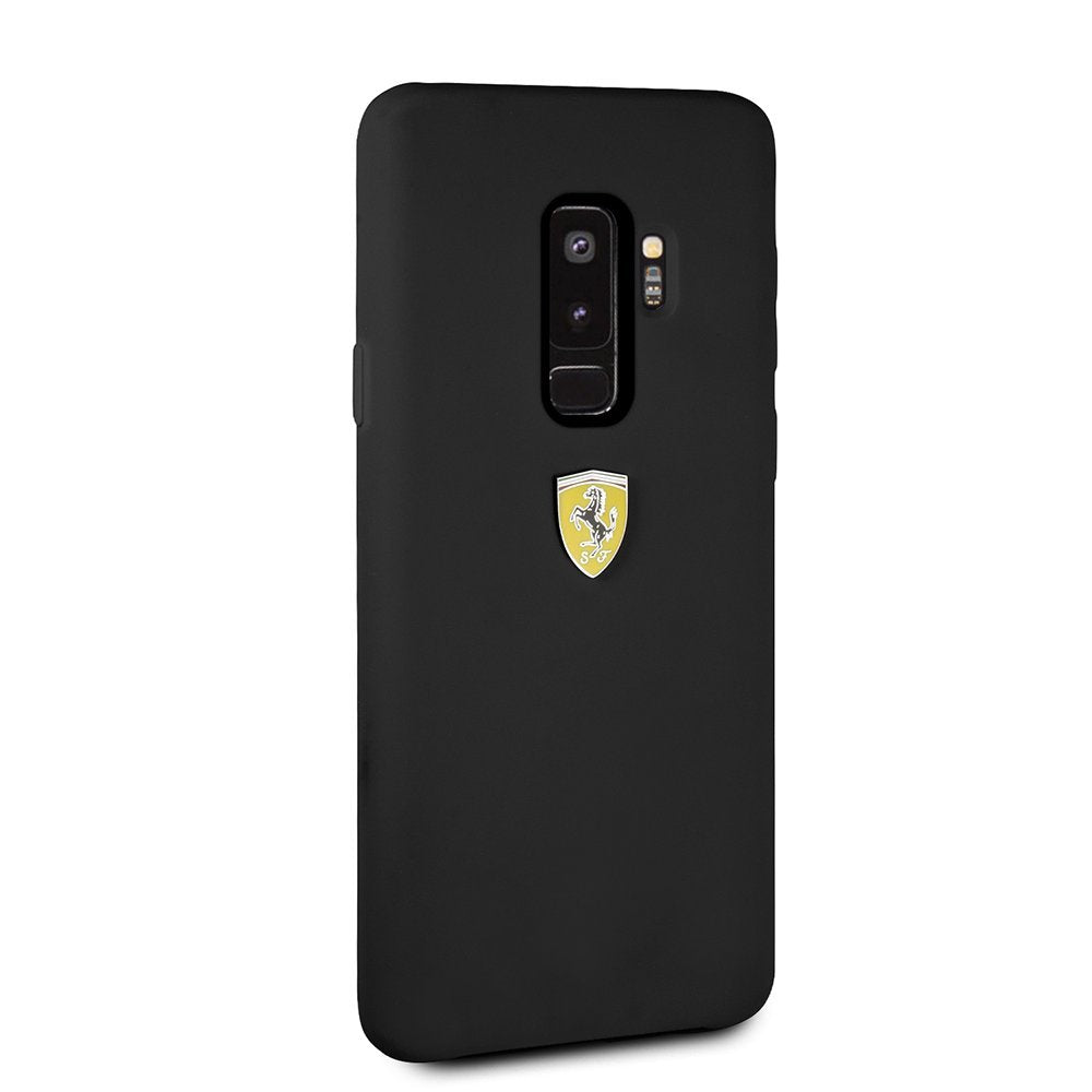 Ferrari Samsung Galaxy S9+ Silicone Case - SF Shield Logo - Black
