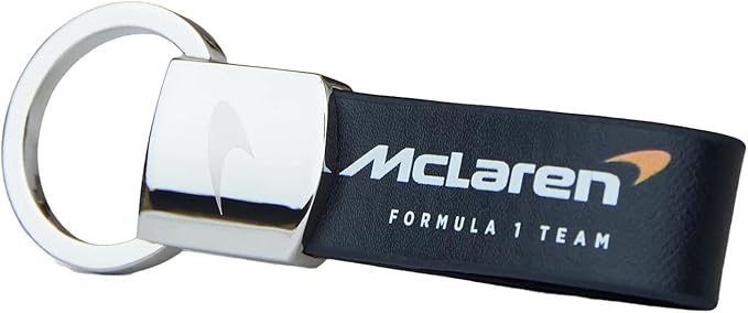 McLaren F1 Team Leather Strap Black Keyring 2023 - Fanwear