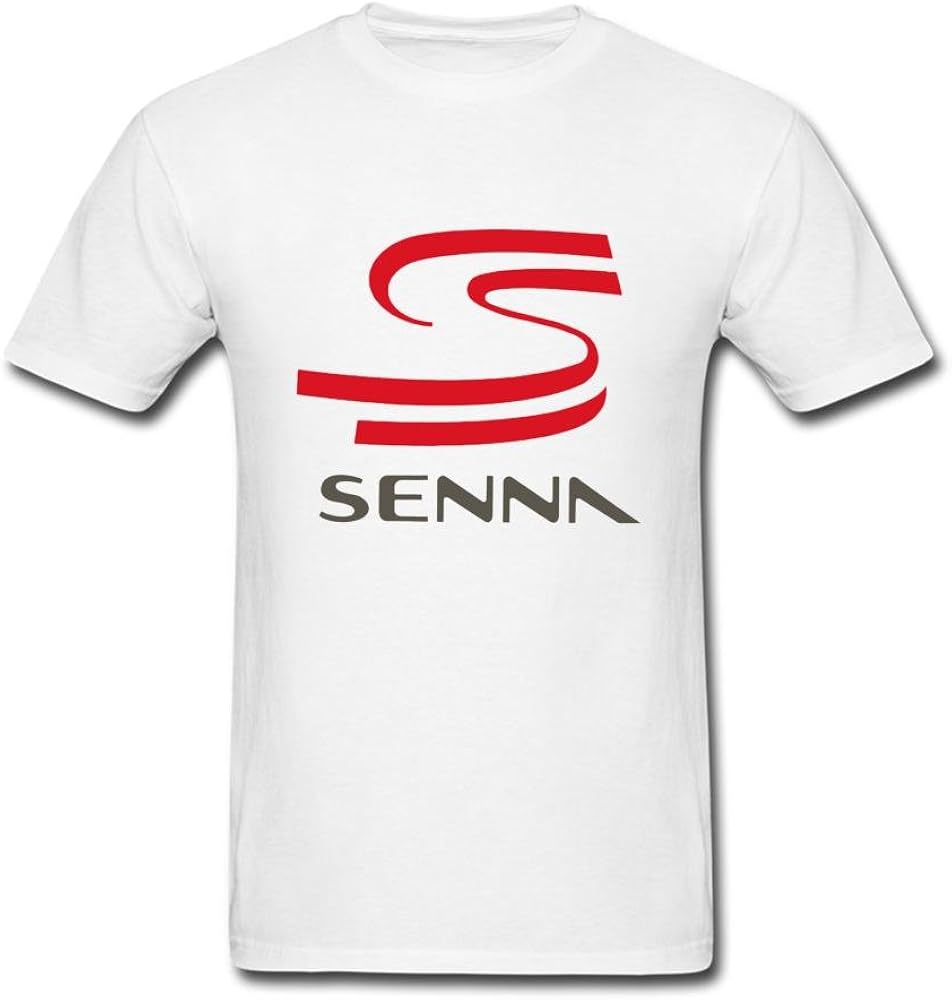 Ayrton Senna Men's T-Shirt Double S White - Fanwear