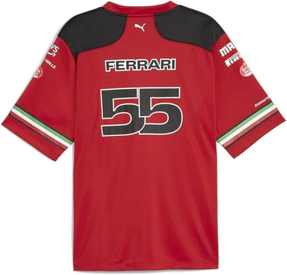 Scuderia Ferrari Men's Carlos Sainz Football Shirt Red 2023-RP Teamwear