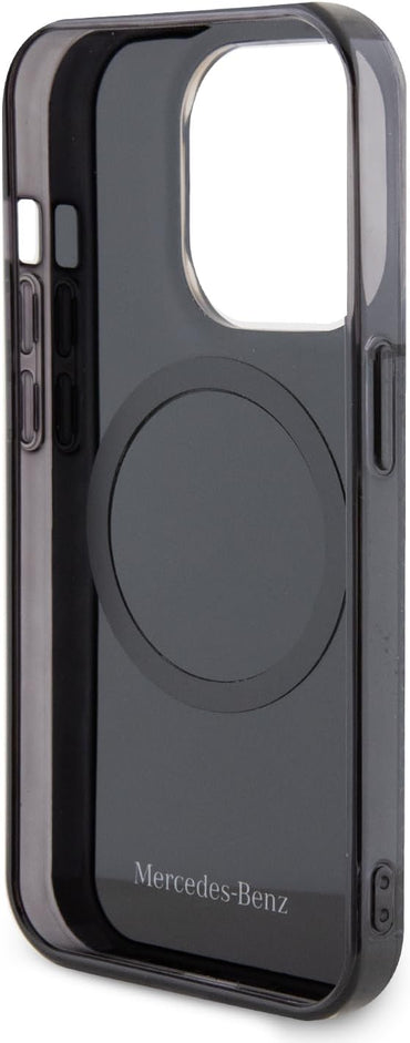 Mercedes-Benz iPhone 15 Pro MagSafe Case - Double Layer with Mini Stars Pattern - Black