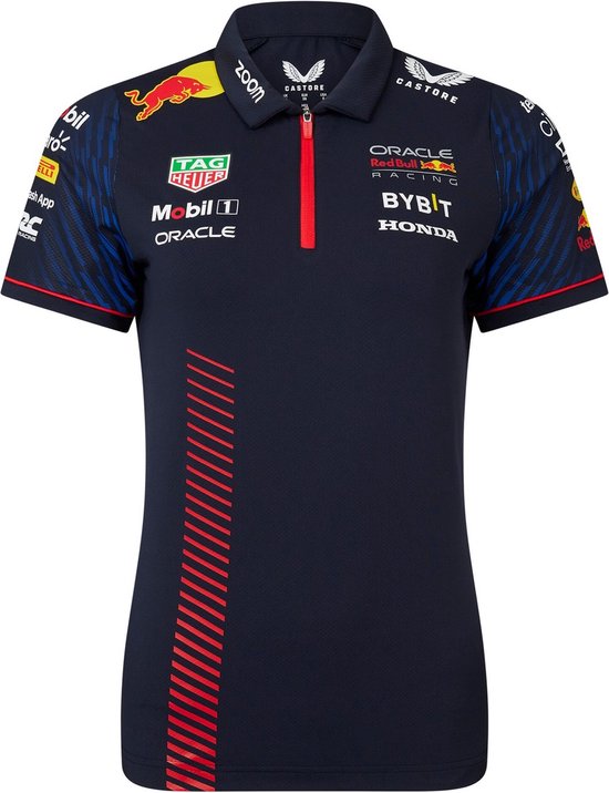 Red Bull Racing Women's Stretch Snap Polo Shirt Night Sky 2023-RP Teamwear