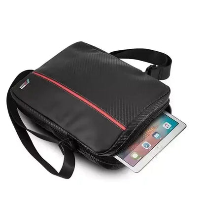 BMW Tablet Bag 8" PU Leather PU Carbon Red Stripe