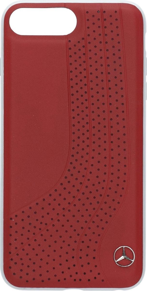Mercedes iPhone 8 Plus Hard Case - New Bow I Genuine Leather - Red