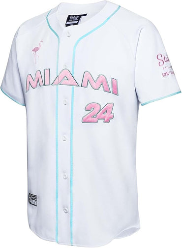 Stake Sauber Special Edition Flamingo Baseball Shirt Guanyu Zhou Miami White 2024-RP Teamwear